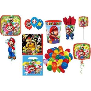 Mgs33 Kit pour fête Les Anniversaires des Enfants, Motif Super Mario , Luigi pour 6/8 Enfants ( pack variable )