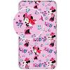 Drap housse Disney minnie rose en coton pour lit 1 place