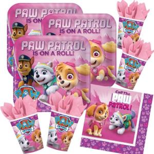 PAW PATROL Kit DE 52 pièces pour fête Les Anniversaires des Enfants, Motif Rose Fille