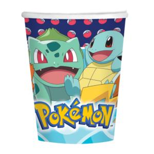amscan 9904822-66 Lot de 8 gobelets Pokémon en Papier pour Anniversaire d'enfant Capacité 250 ML, Multicolore