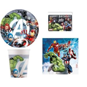Mgs33 Nouveau ( cde 4 ) Motif Avengers Marvel 8 enfants ( 8 assiettes en carton 19,5 cm ou 23 cm, 8 gobelets 200 ml, 20 serviettes)