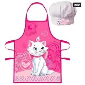 Mgs33 Tablier Enfant Marie + Chapeau de Chef Marie, aristochats pour Enfant, Tablier de Cuisine pour Enfants ( Aristochats )