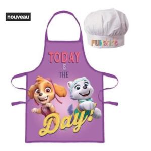 Mgs33 Tablier Enfant Today motif Pat patrouille Fille + Chapeau de Chef ,enfant,Tablier de Cuisine pour Enfants Tabliers Enfants