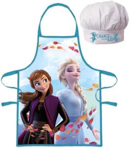 Mgs33 WD21531 Tablier cuisine Enfant "pétales "+ toque Ana, Elsa pour Enfant, Tablier de Cuisine pour Enfants Tabliers