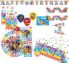 amscan Nouveu motif– Kit Paw Patrol 56 pièces Vaisselle jetable & décoration Chien, héros Animal, Anniversaire d'enfant, fête à thè