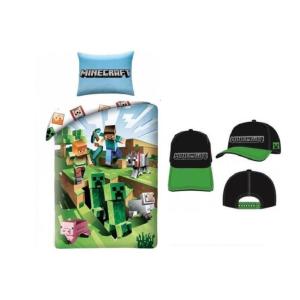 OFFRE Noel : Parure de lit + casquette (52) Minecraft