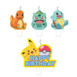 Pokémon Amscan 9904828 - Lot de 4 bougies pour gâteau d'anniversaire