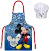 Mgs33 Tablier Enfant Bleu + Chapeau de Chef Mickey 1928, pour Enfant, Tablier de Cuisine pour Enfants Tabliers Enfants