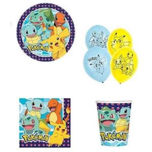 Mgs33 ( cde 6 )Pokemon de fête d'anniversaire pour Enfants Décoration - Assiettes, gobelets, Serviettes,ballons pour 16 invités