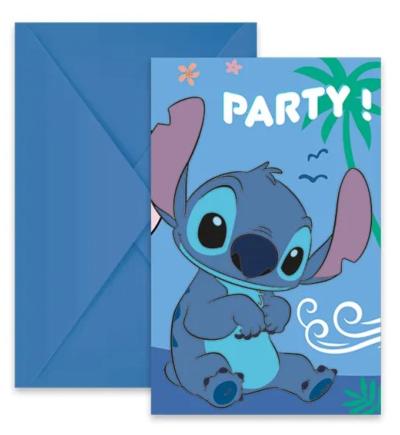 invitations Lilo et Stitch Angel Party carte d'invitation 6 pcs FSC Numéro d'article : PNN96917